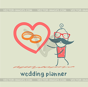 Wedding planner ring shows - vector image