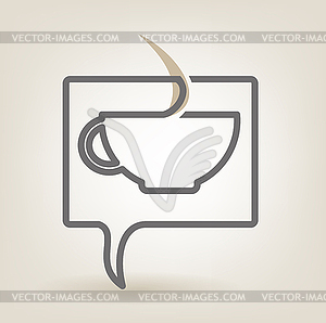 Speech bubble with coffee - vector clipart