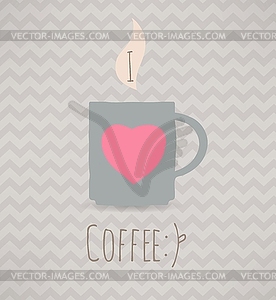 I love coffee. Poster - vector clipart