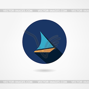 Yacht icon - vector clipart / vector image