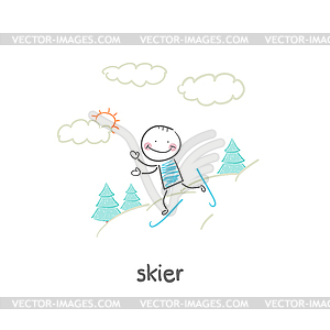 Skier - royalty-free vector image