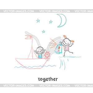 Couple in love - vector clipart