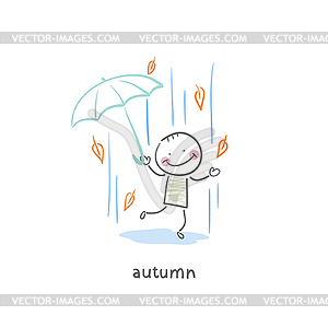 Autumn walk - vector clipart