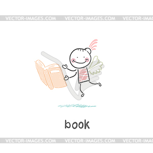 Man and book - vector image