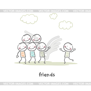 Friends - royalty-free vector clipart