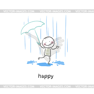 Jumping in puddles - vector clip art