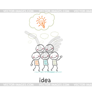 Man and idea - vector clipart