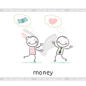 Man and Money - vector clipart