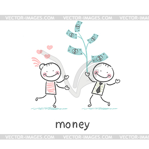 Man and Money - vector image