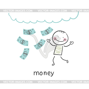 Man and Money - vector image