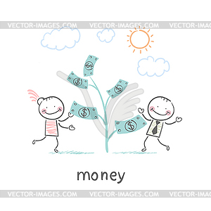 Man and Money - vector clipart