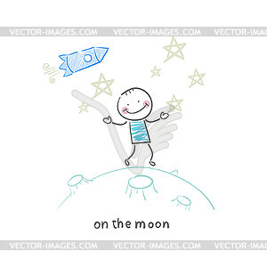 On moon - vector EPS clipart