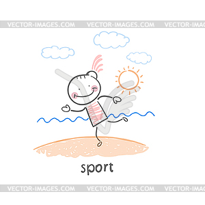 Sports on beach - royalty-free vector clipart