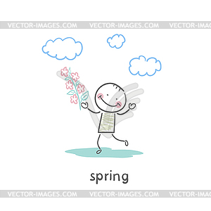 Spring walk - royalty-free vector image