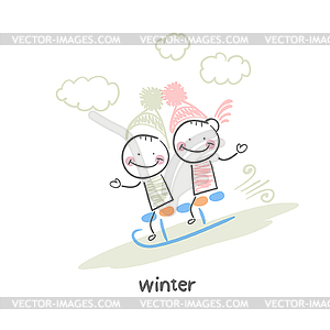 Winter Walk - vector clipart