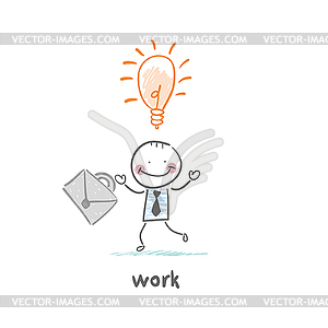 Man and Work - royalty-free vector image