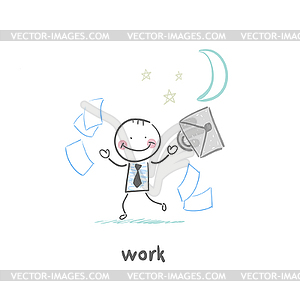 Man and Work - vector clip art