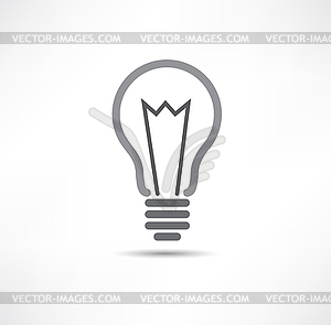Значок лампочки - векторное изображение EPS