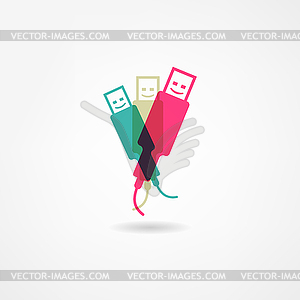 Usb icon - vector image