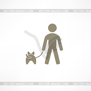 Walk dog icon - vector clipart