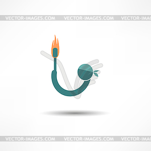 Man with torch - vector image