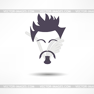 Face of man with beard - vector clip art