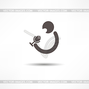 Singer icon - vector clipart