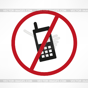 No cellphone sign - vector clip art