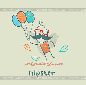 Хипстер - векторная иллюстрация
