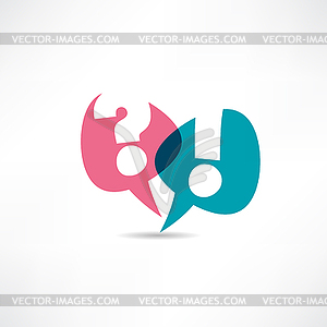 Question mark and exclamation point icon - vector image