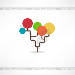 Абстрактный иконка дерева - изображение векторного клипарта