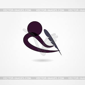 Писатель значок - векторный клипарт / векторное изображение
