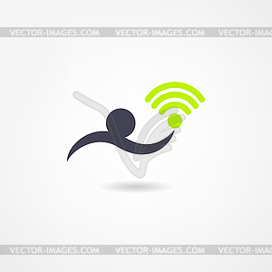 Wi-fi icon - color vector clipart