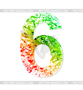 Music theme grungy font. Number  - stock vector clipart