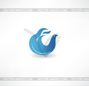 Blue bird icon - vector clipart