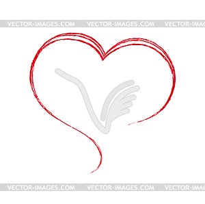 Heart. Painted with brush. Design element - vector EPS clipart