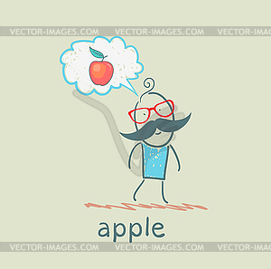 One thinks of apple - vector clipart