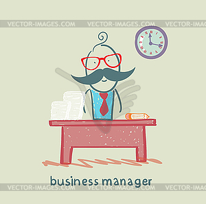 Business manager at his workplace - color vector clipart