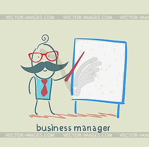 Бизнес-менеджер в плакате изображена - векторная графика