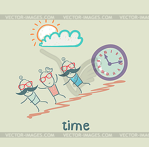 Hours are rolling of mountain people - vector image