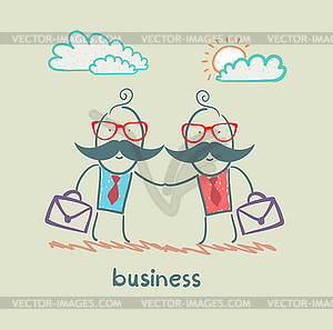 Businessmen shaking hands - vector clipart