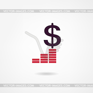 Income icon - vector clip art