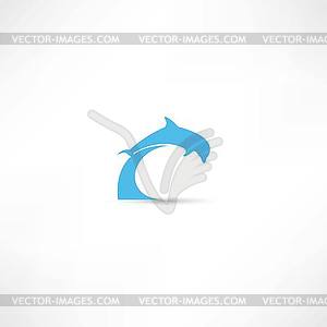 Dolphins icon - vector image