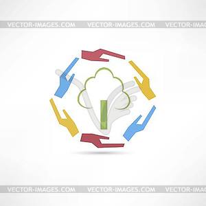 Green tree icon - vector clipart