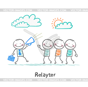 Relayter tells people about product - vector clip art