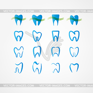 Tooth icon set - vector clip art