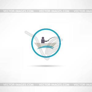 Fishing icon - vector clip art