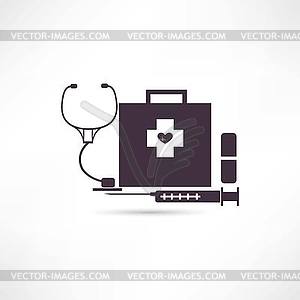 Items medicine icon - vector clip art