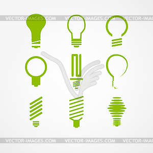 Lightbulb icon set - vector clipart