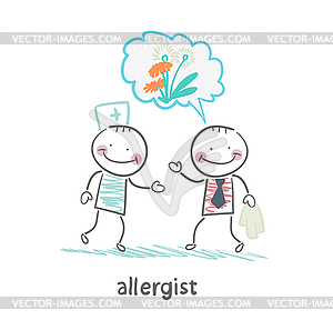 Аллерголог говорит пациент `ы болезни - изображение в векторе